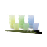 Kit 12 Vasos Tinte + 2 Paletinas  Para Mechas Colores Varios Bifull