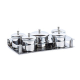 Set Manicura 5 Vasitos Con Tapa Acero Inoxidable Cloi Max Bifull