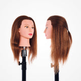 Cabeza Maniquí Mujer Cabello 100% Humano 18" Rubio 45Cm Bifull (Soporte Incluido)