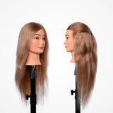 Cabeza Maniquí Woman Blond Cabello 100% Humano  55-60Cm. (Soporte Incluído) Bifull