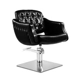 Sillón Creta Negro Vintage Pie Cuadrado Acero Inox P27 Y B.Hid B90