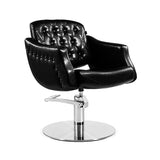Sillón Creta Negro Vintage Pie Redondo Acero Inox P29 Y B.Hid B90