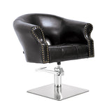 Sillón Royale Negro Vintage Pie Cuadrado Acero Inox P27 Y B.Hid B90