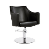 Sillón Nora Negro Ng3 Pie Redondo Acero Inox P29 Y B.Hid B90