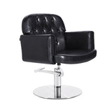 Sillón Andros Negro Vintage Pie Redondo Acero Inox P29 Y B.Hid B90