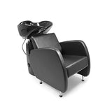 Lavacabezas Saturno Negro 1 Pto. Poza Poseidon Negra (Con Sistema Antigoteo Gr101A) + Sillon Afrodit