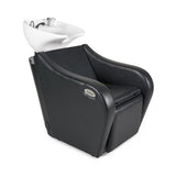 Lavacabezas Tyrion Negro Ng3 Con Reposapies Eléctrico (Mueble De Fibra Negro Y Ceramica Adonis Blanca + Griferia Antigoteo