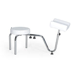 Taburete Pedicura Blanco Romero Con Reposapies