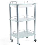 Carrito Auxiliar 3 Estantes Violeta (Estantes De Cristal)