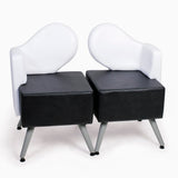 Sillon De Espera Harmonia 2 Puestos Asiento Negro Y Respaldo Blanco