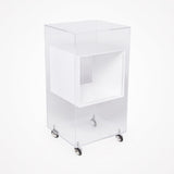 Carrito Auxiliar Elio Acrílico Transparente Y Blanco Italor
